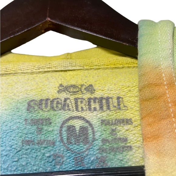 Sugarhill Hoodie Mens Medium Tie Dye Rising Skull Festival Sunset Sweatshirt - Picture 4 of 8